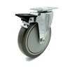 Service Caster 6 Inch Gray Polyurethane Wheel Swivel Top Plate Caster with Brake SCC SCC-20S614-PPUB-PLB